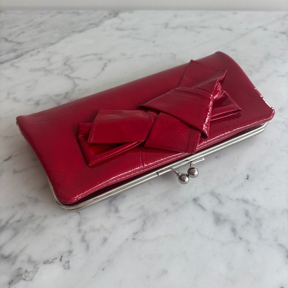 Glossy red & pink clutch purse - Picture 4 of 7